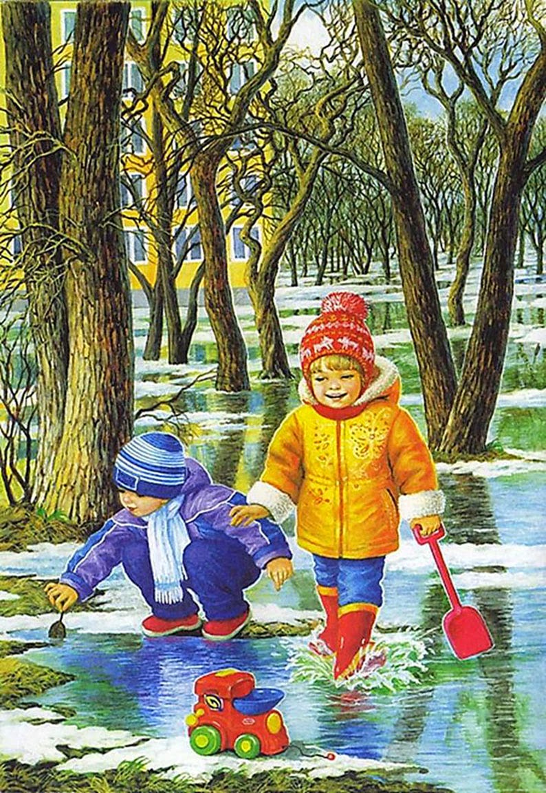 Картина весенняя прогулка